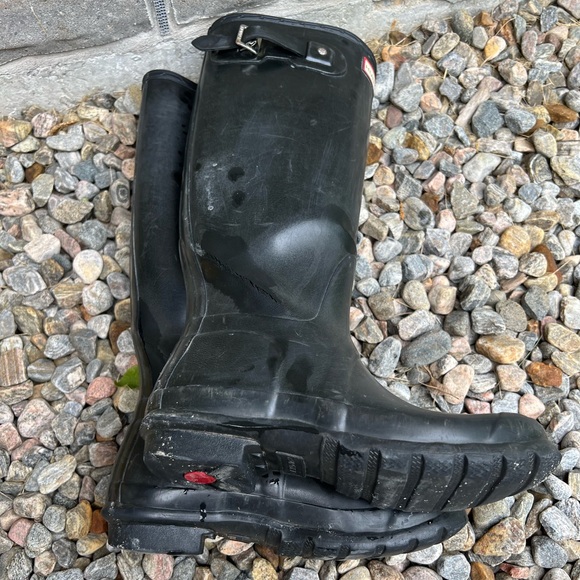 Hunter Boots - Womens Original Tall Rain Boots (Black) Size 37 - Picture 14 of 14